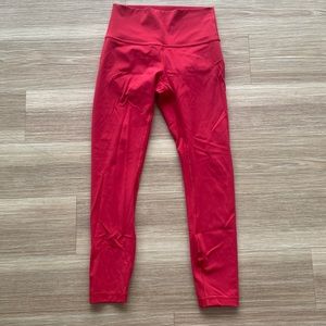 Size 6 lululemon bright red 7/8ths length leggings